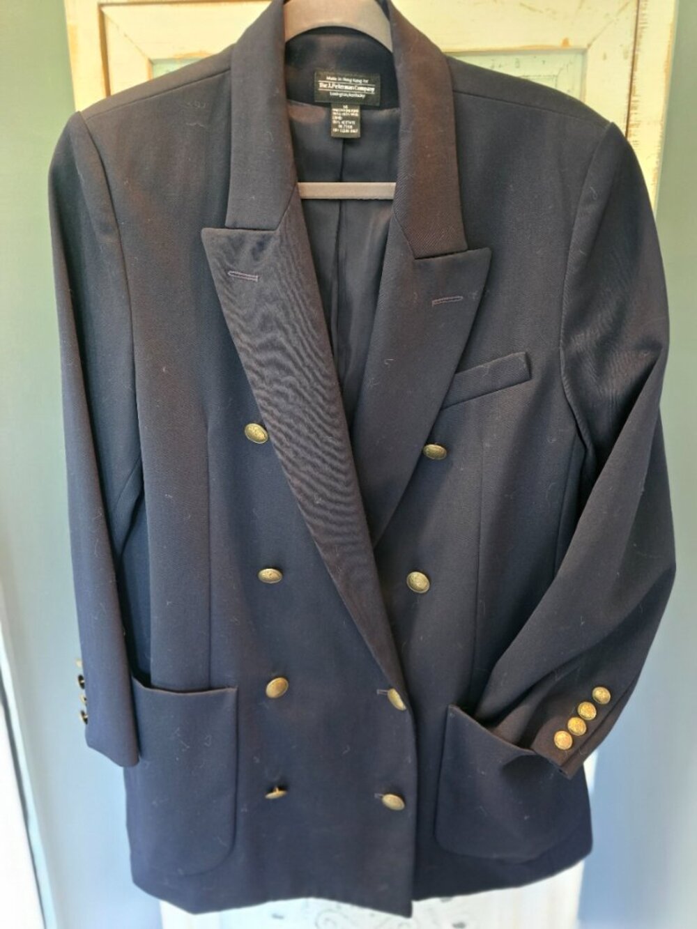 Vintage Women's J Peterman Double Breasted Blazer - Navy - Size 14 - Picture 4 of 6